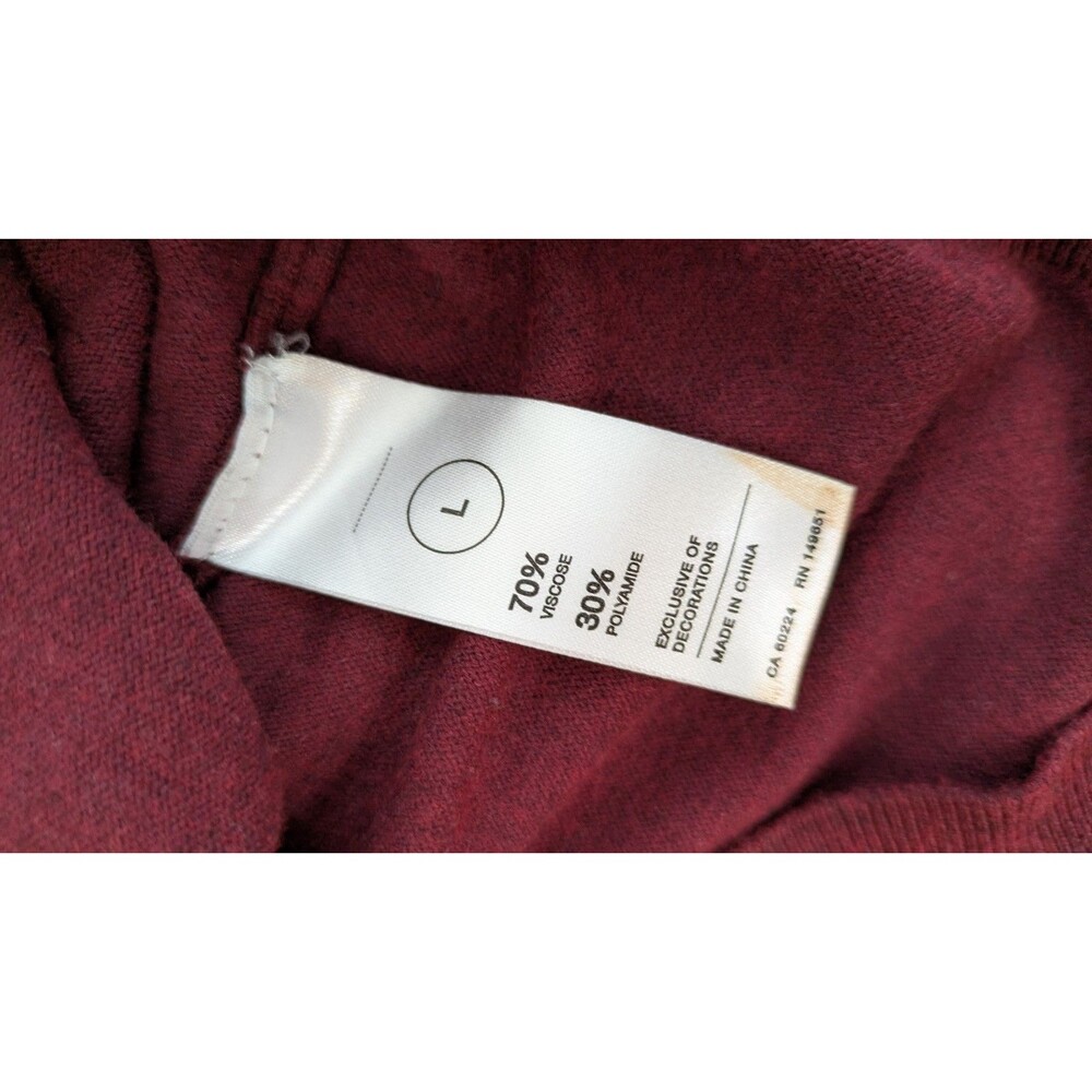 Buffalo David Bitton Burgundy Sweater Men’s Large Crewneck Pullover - Picture 4 of 9